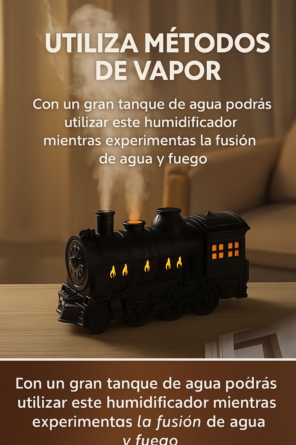 Humidificador Difusor Bleam Train + 3 Esencias de REGALO + Ebook!